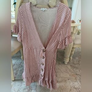 New Designer Mion River Size Small Red & White Dress